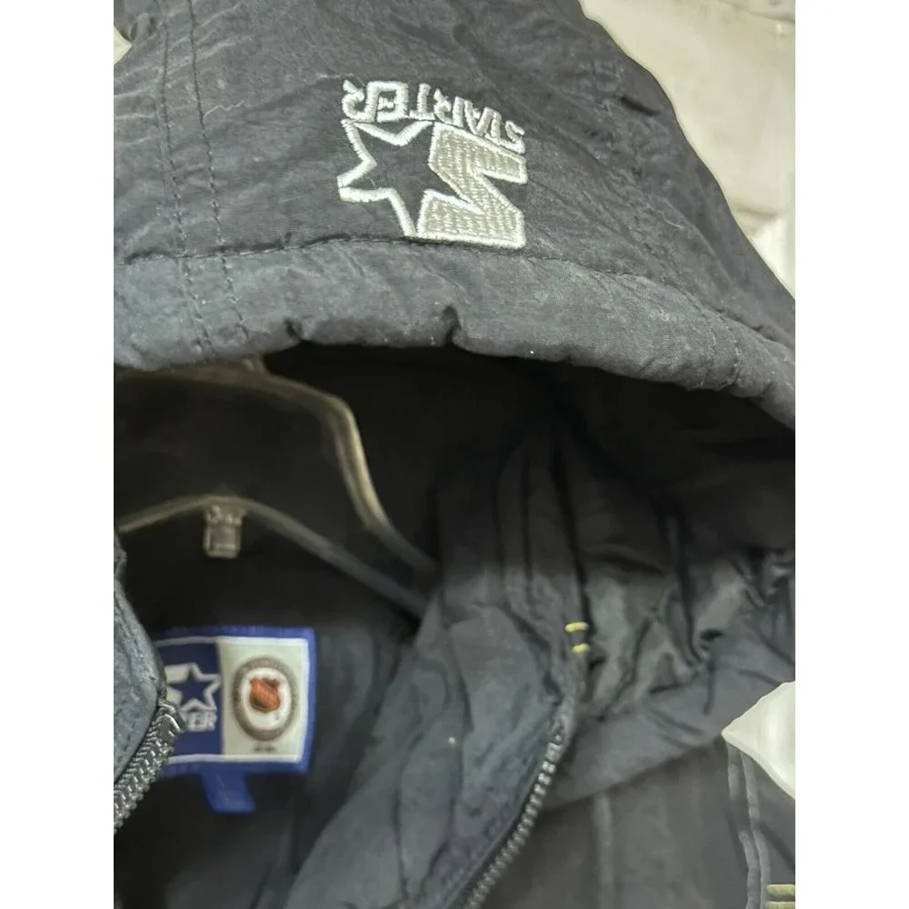 90’s Mens L Back Spellout NHL Pittsburgh Penguins Jacket Quilted Korea‎
